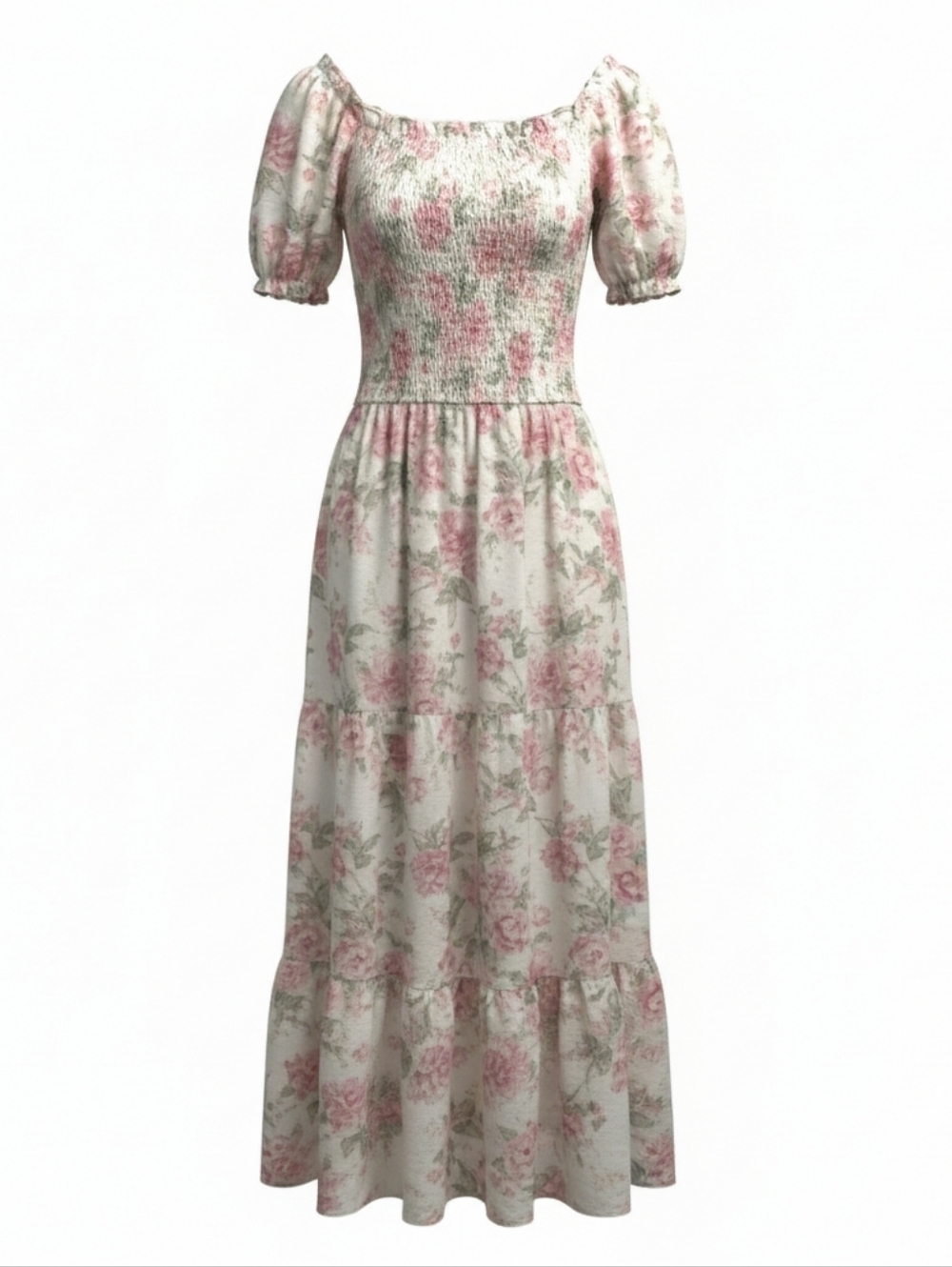 Trixxi Floral Maxi Dress Size Small - Pink Rose Print Off Shoulder Boho Dress NW